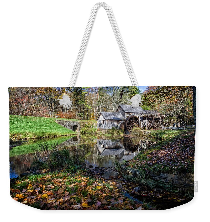 Brp Weekender Tote Bag featuring the photograph Fallen Leaves at Mabry Mill by Lori Coleman