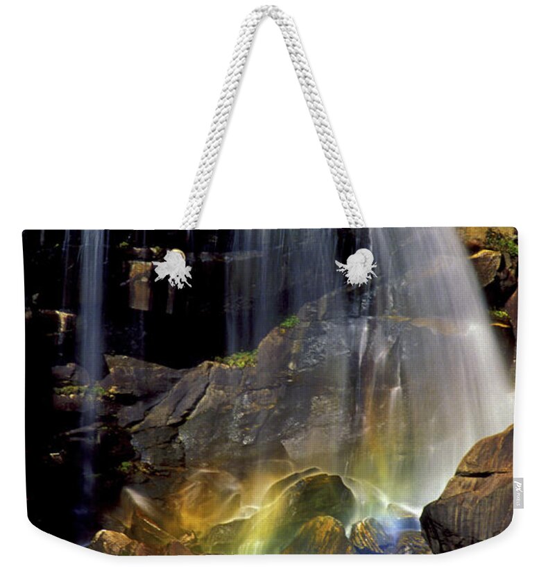 Whitewater Falls Weekender Tote Bag featuring the photograph Falls and Rainbow by Paul W Faust - Impressions of Light