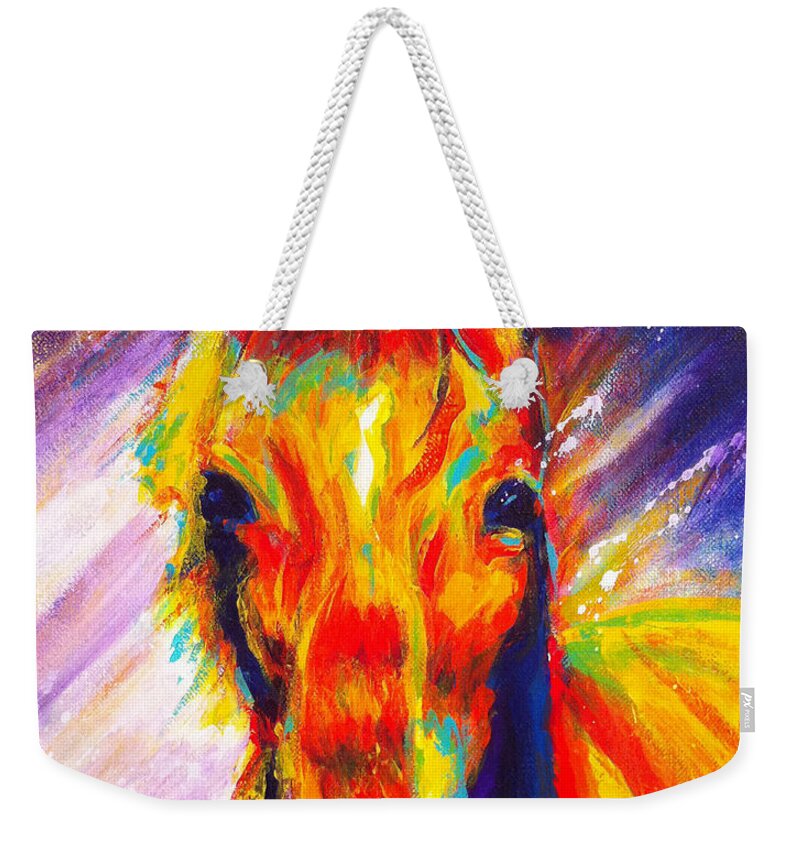 Pony Weekender Tote Bag featuring the painting Fanta by Steve Gamba