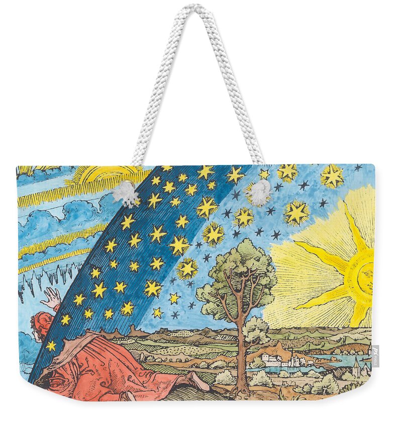 Star Weekender Tote Bag featuring the painting Fantastic Depiction Of The Solar System by German School