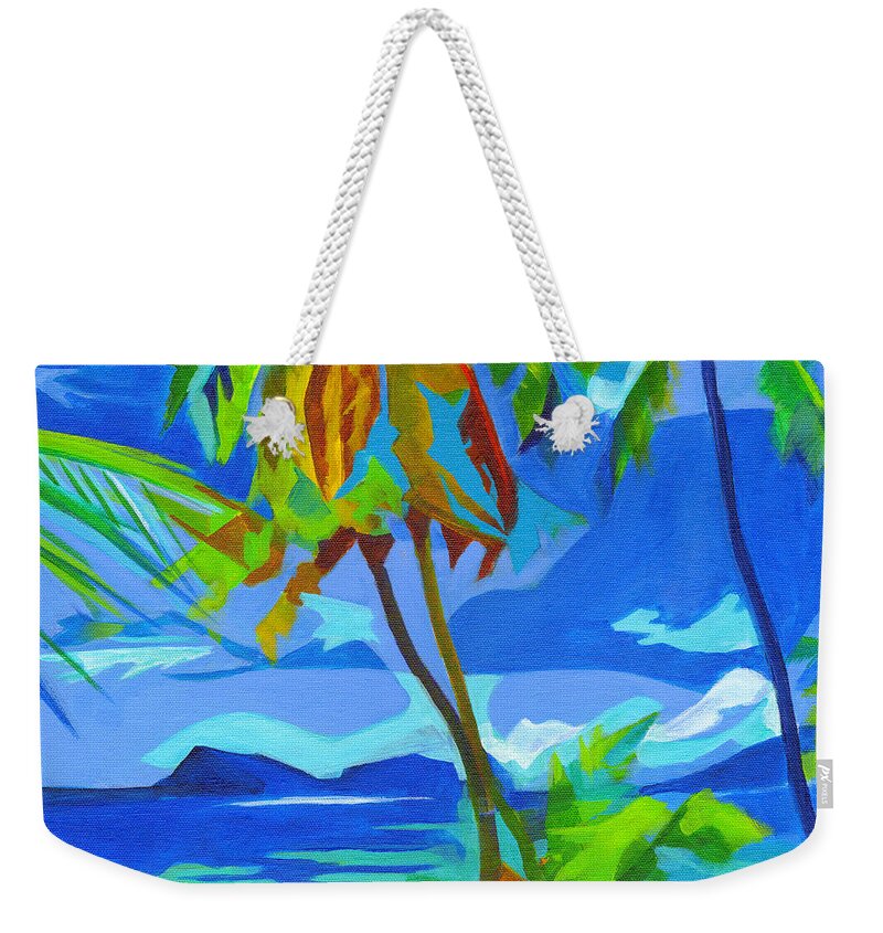 Tanya Filichkin Weekender Tote Bag featuring the painting Dream Islands. Maui by Tanya Filichkin
