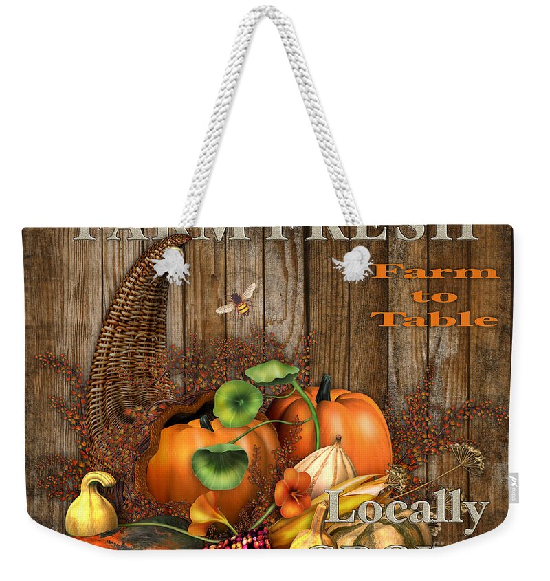 Wood Weekender Tote Bag featuring the digital art Farm Fresh-JP2131 by Jean Plout