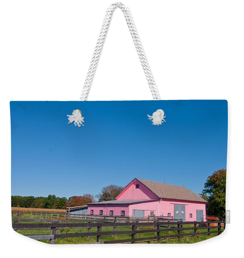 Pink Farm Weekender Tote Bag featuring the photograph Farm Like A Girl by Randall Branham