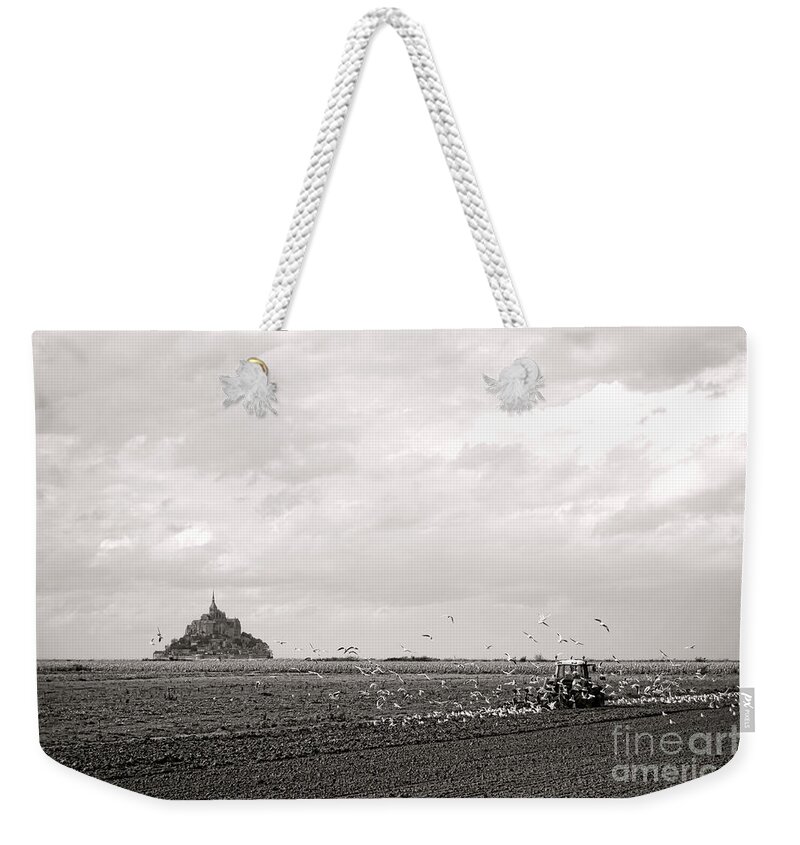 France Weekender Tote Bag featuring the photograph Farm Work at Mont Saint Michel by Olivier Le Queinec