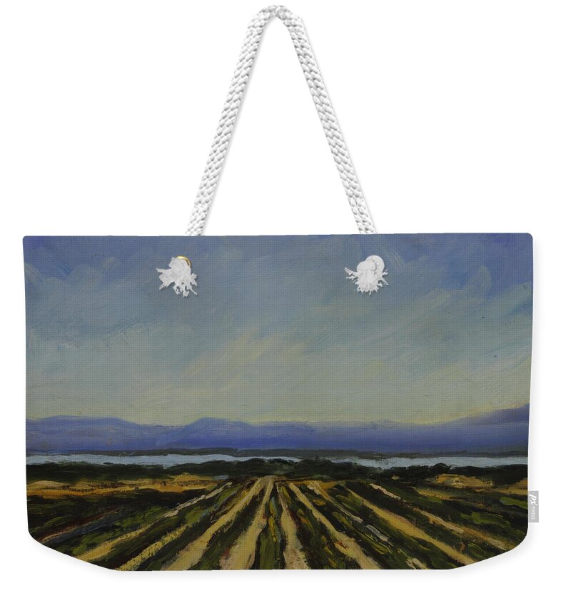 Van Gogh Weekender Tote Bag featuring the painting Farming by the Sea by Maria Hunt