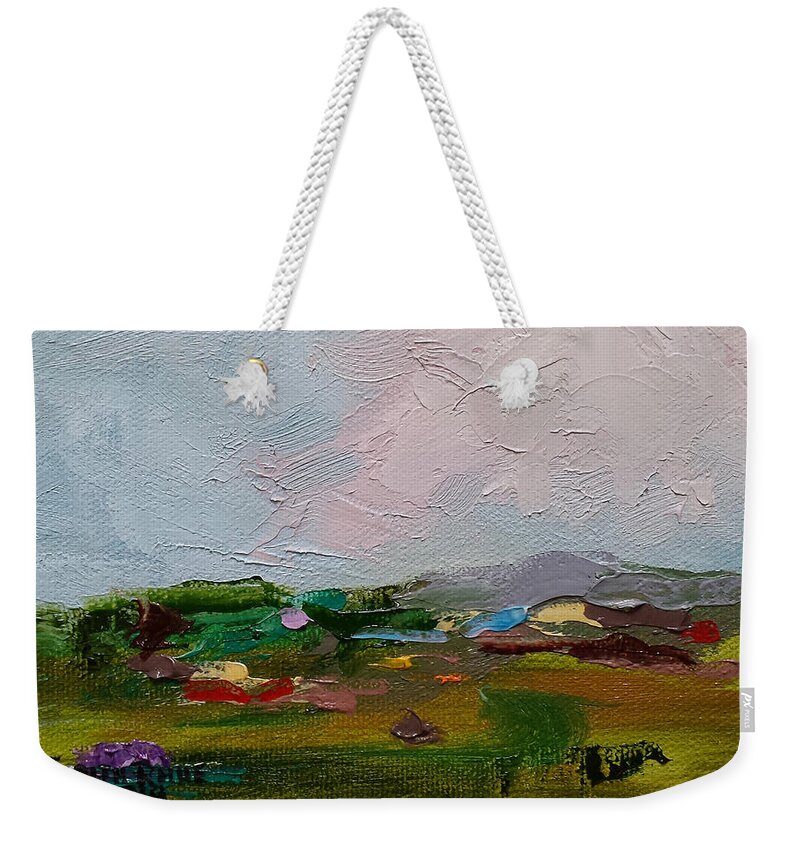 Farm Weekender Tote Bag featuring the painting Farmland III by Judith Rhue