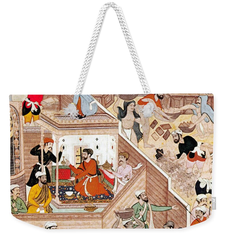 Architecture Weekender Tote Bag featuring the photograph Fatehpur Sikri Construction, 16th by Photo Researchers