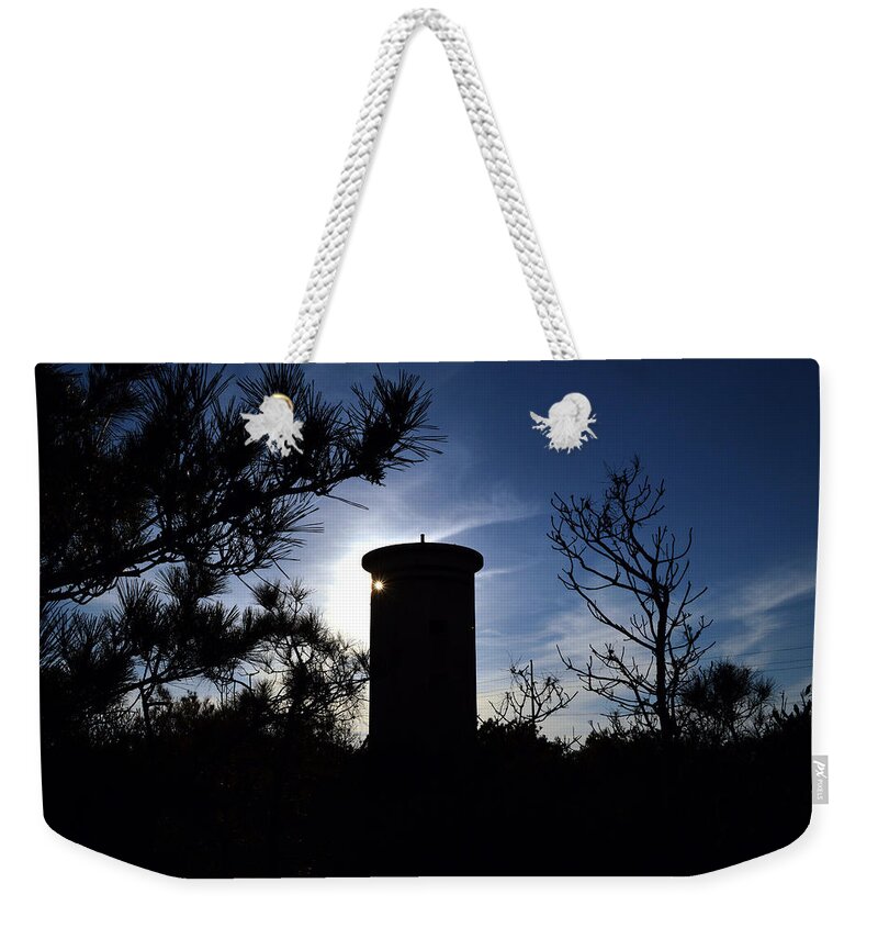 Fct1 Weekender Tote Bag featuring the photograph FCT1 Fire Control Tower 1 in Silhouette by Bill Swartwout