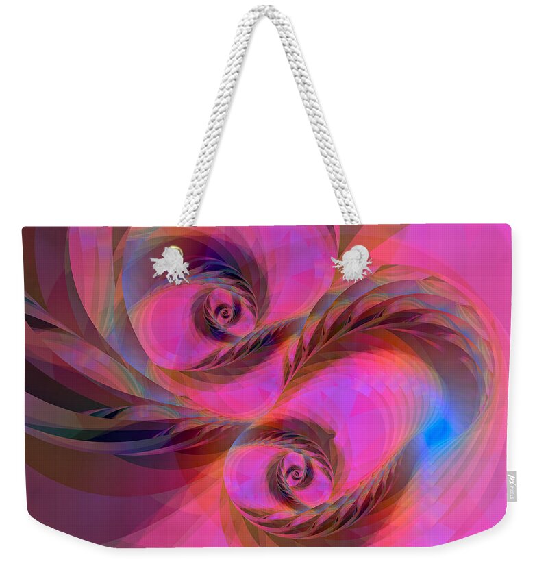 Abstract Weekender Tote Bag featuring the digital art Feathers in the Wind by Judi Suni Hall