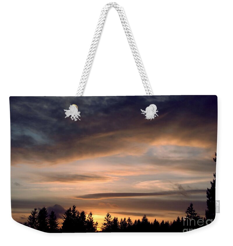 Landscape Weekender Tote Bag featuring the photograph February Sky by Rory Siegel