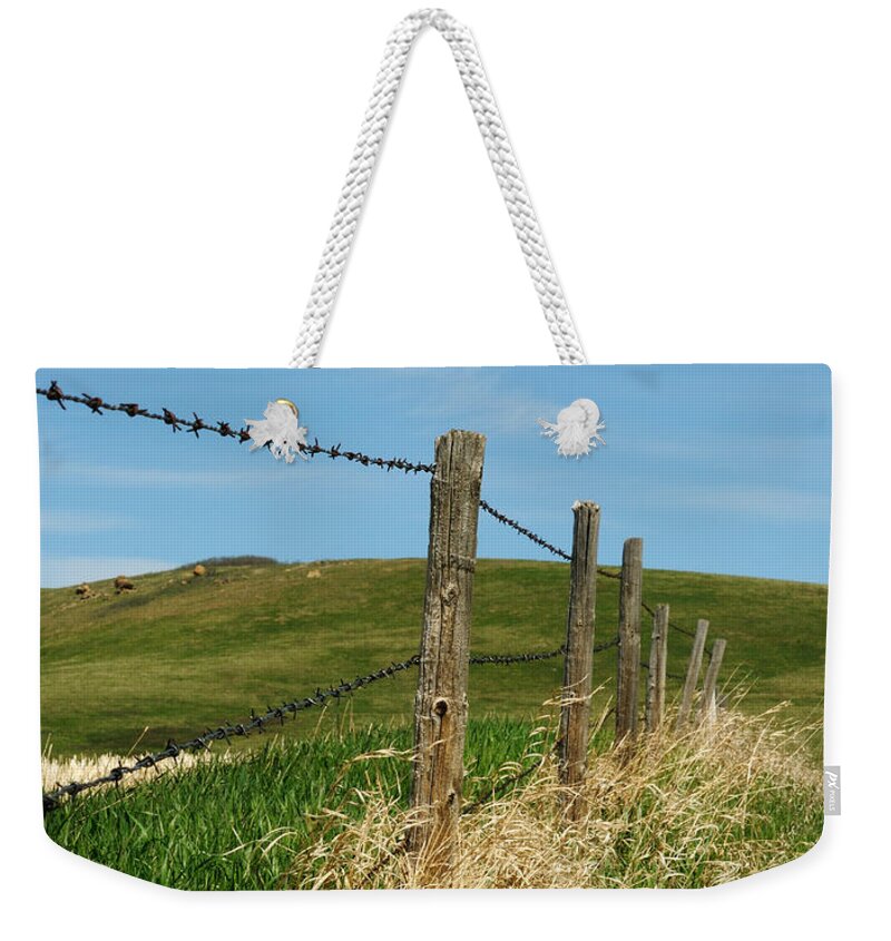 Fence Weekender Tote Bag featuring the photograph Fence in the Foothills by Vivian Christopher