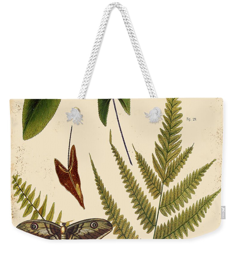 Fern Weekender Tote Bag featuring the digital art Ferns on Tin-B by Jean Plout