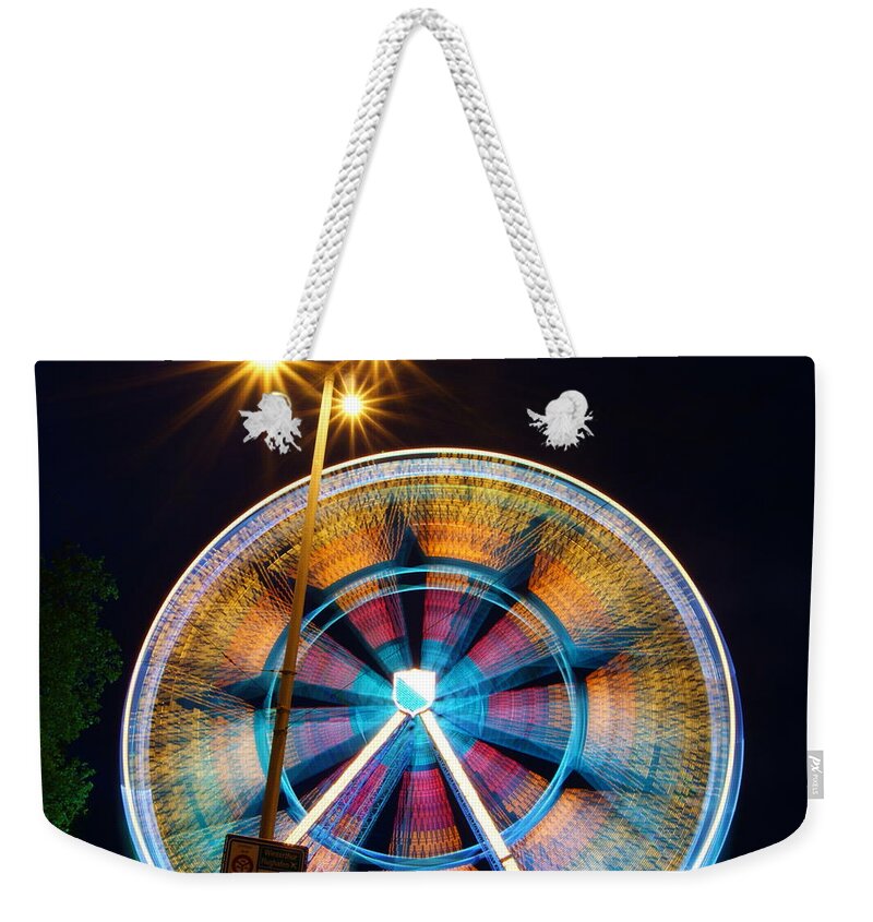 Outdoors Weekender Tote Bag featuring the photograph Ferris Lights by Photography By Tim Reif