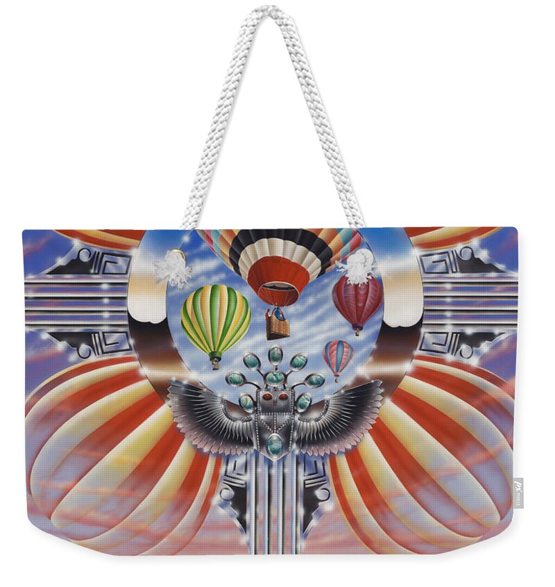 Balloons Weekender Tote Bag featuring the painting Fiesta De Colores by Ricardo Chavez-Mendez