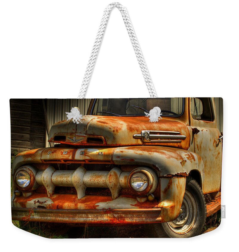 Fifty Two Ford Truck Weekender Tote Bag featuring the photograph Fifty Two Ford by Thomas Young