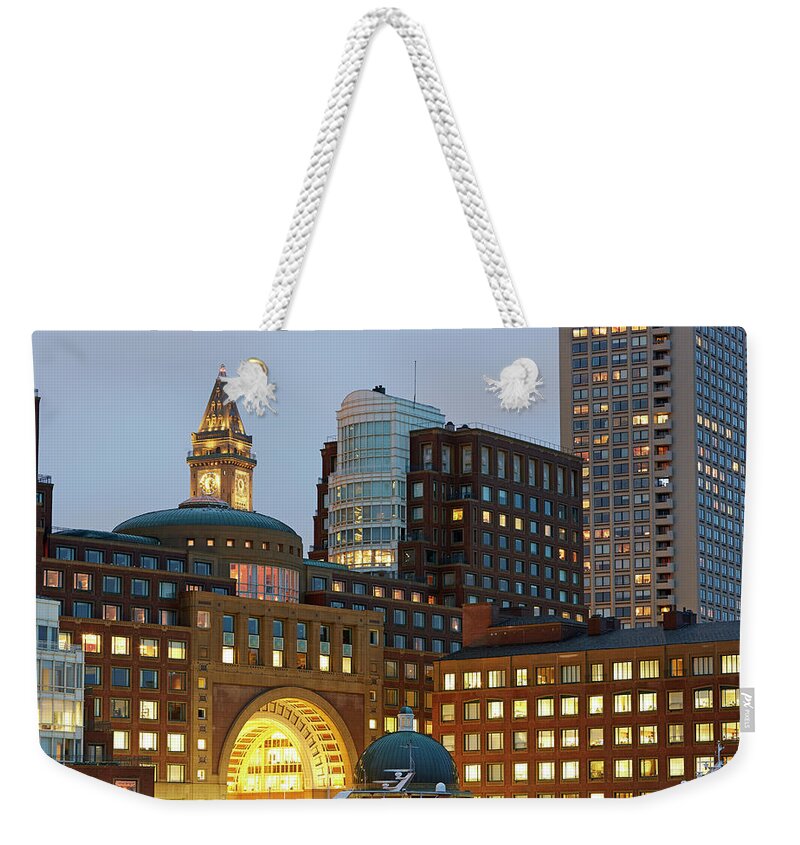 Corporate Business Weekender Tote Bag featuring the photograph Financial District At Dusk by Allan Baxter