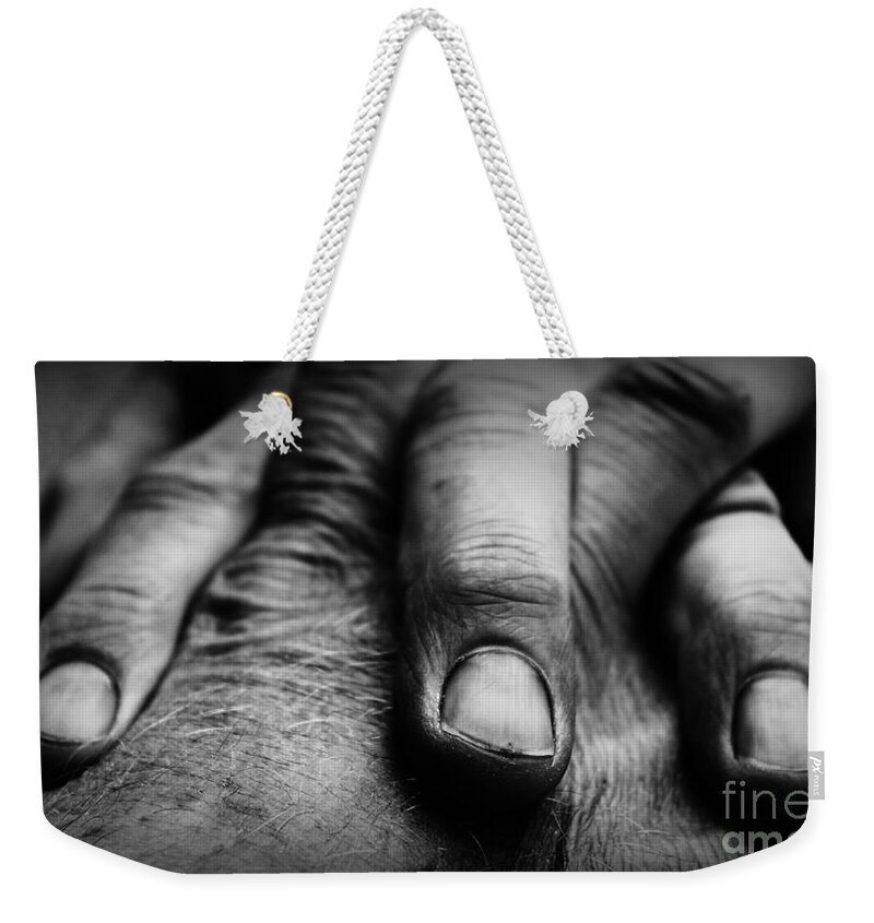 Fingers Weekender Tote Bag featuring the photograph Fingers by Clare Bevan