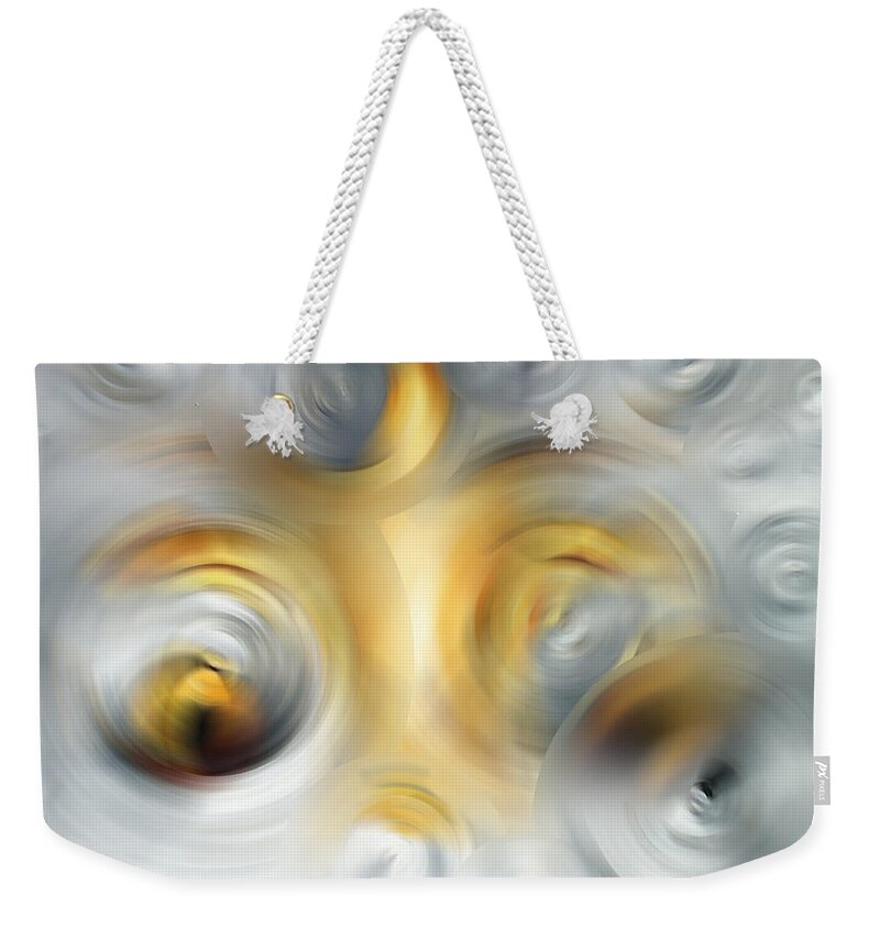 Abstract Weekender Tote Bag featuring the painting Fire And Ice - Energy Art By Sharon Cummings by Sharon Cummings