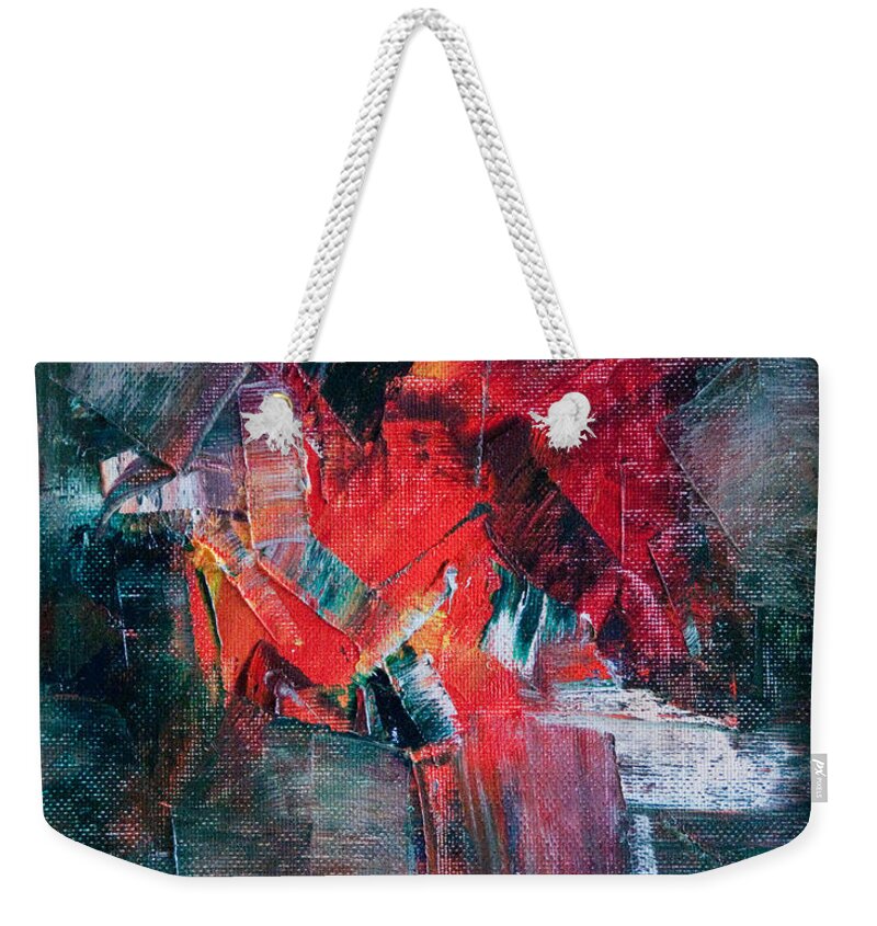 Abstract Weekender Tote Bag featuring the painting Fire and Ice by Lee Beuther