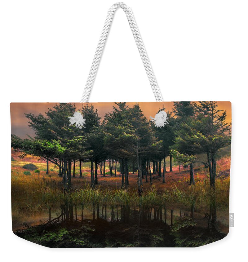 Appalachia Weekender Tote Bag featuring the photograph Fire by Debra and Dave Vanderlaan