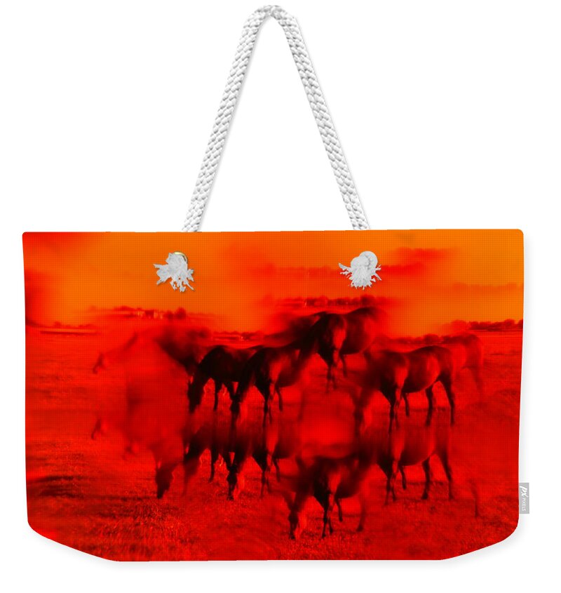Fire Horses Weekender Tote Bag featuring the photograph The Fire Horses by Paddy Shaffer