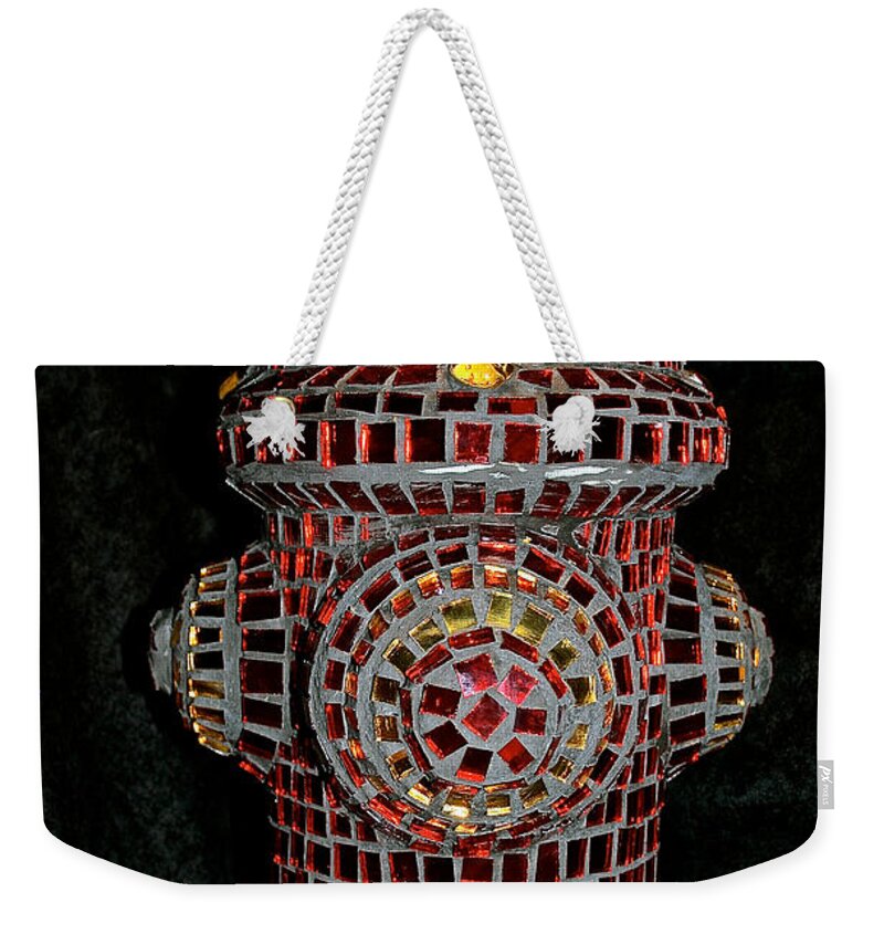 Stainedglass Mosaics Weekender Tote Bag featuring the photograph Fire Hydrant Art by Susan Herber