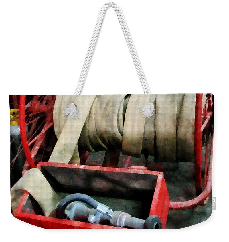Hose Weekender Tote Bag featuring the photograph Fireman - Fire Hoses by Susan Savad