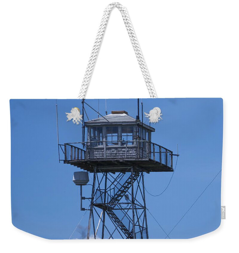 Atlantic Weekender Tote Bag featuring the photograph Firetower - Mt Agamenticus - Maine by Steven Ralser