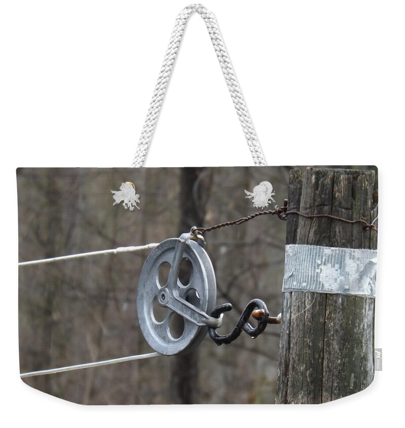 Dryer Weekender Tote Bag featuring the photograph First Automatic Dryer by Brenda Brown