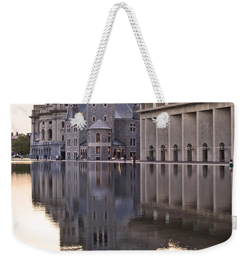 Christian Science Centre Weekender Tote Bag featuring the photograph First Church of Christ Scientist Boston by Liz Leyden