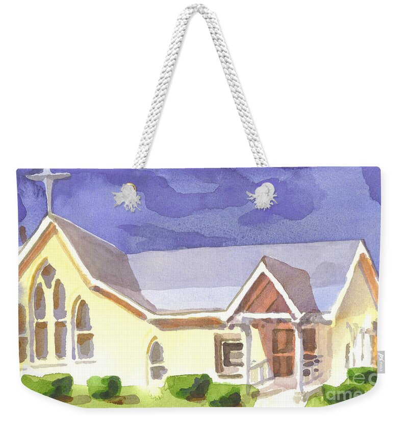 First Presbyterian Church Ii Ironton Missouri Weekender Tote Bag featuring the painting First Presbyterian Church II Ironton Missouri by Kip DeVore