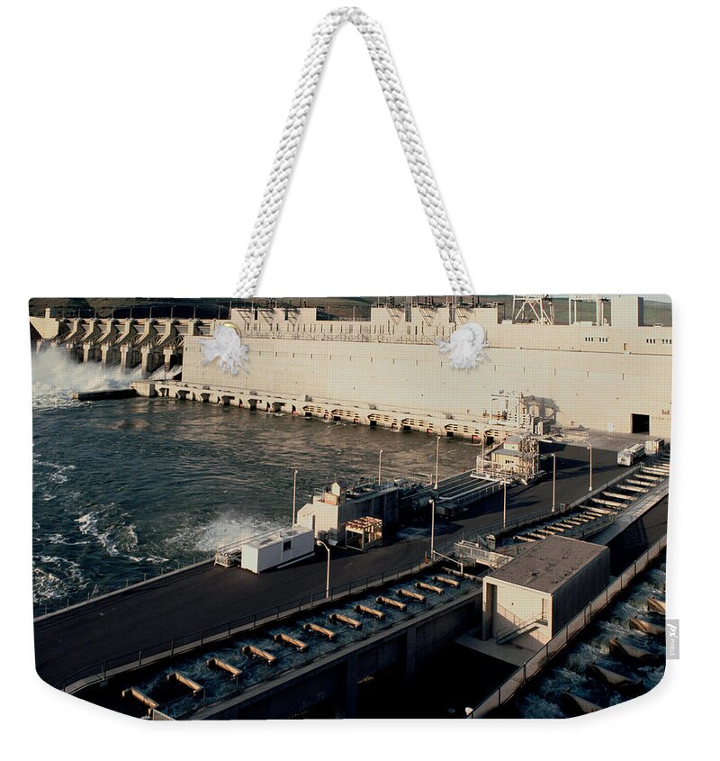 Anadromous Weekender Tote Bag featuring the photograph Fish Ladder At Little Goose Dam, Snake by Theodore Clutter