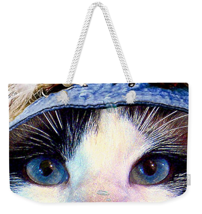 Cat Weekender Tote Bag featuring the mixed media Fisher Cat by Michele Avanti