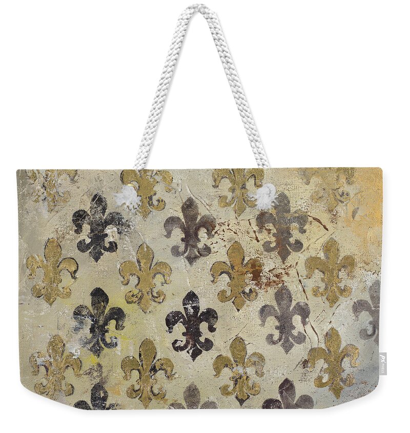 Fleur Weekender Tote Bag featuring the painting Fleur De Lis by Patricia Pinto