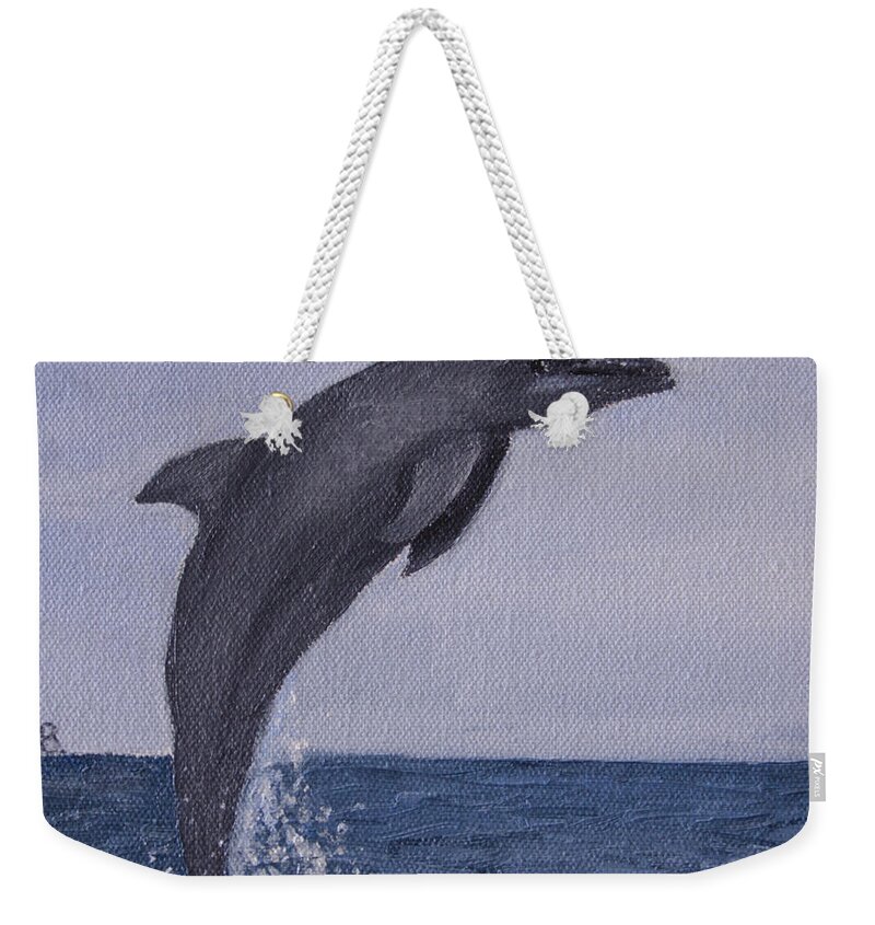 Flipper Weekender Tote Bag featuring the painting Flipper by Laurel Best