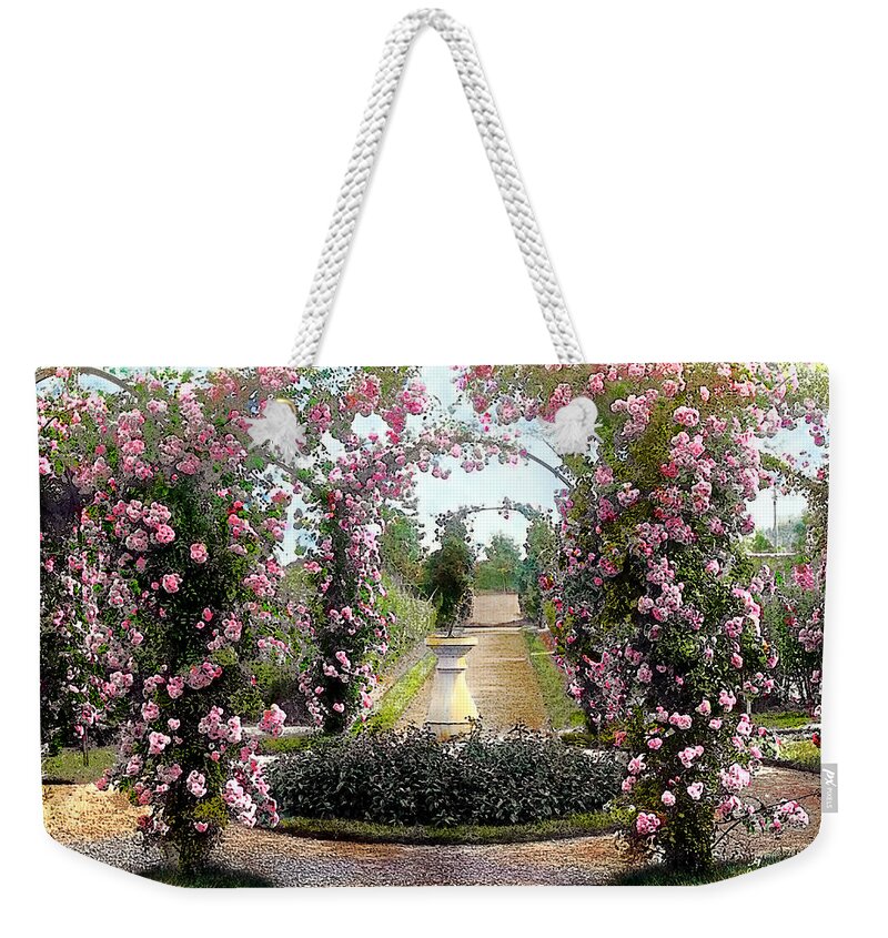 Tranquil Weekender Tote Bag featuring the photograph Floral Arch by Terry Reynoldson