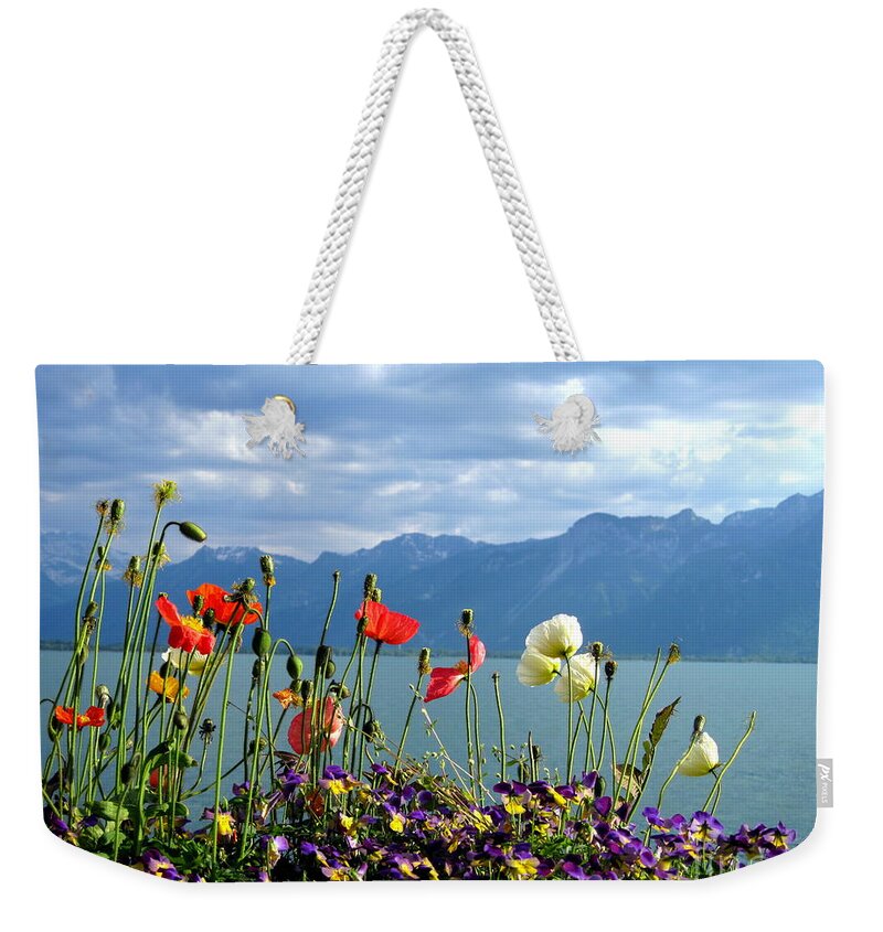 Alps Weekender Tote Bag featuring the photograph Floral Coast by Amanda Mohler