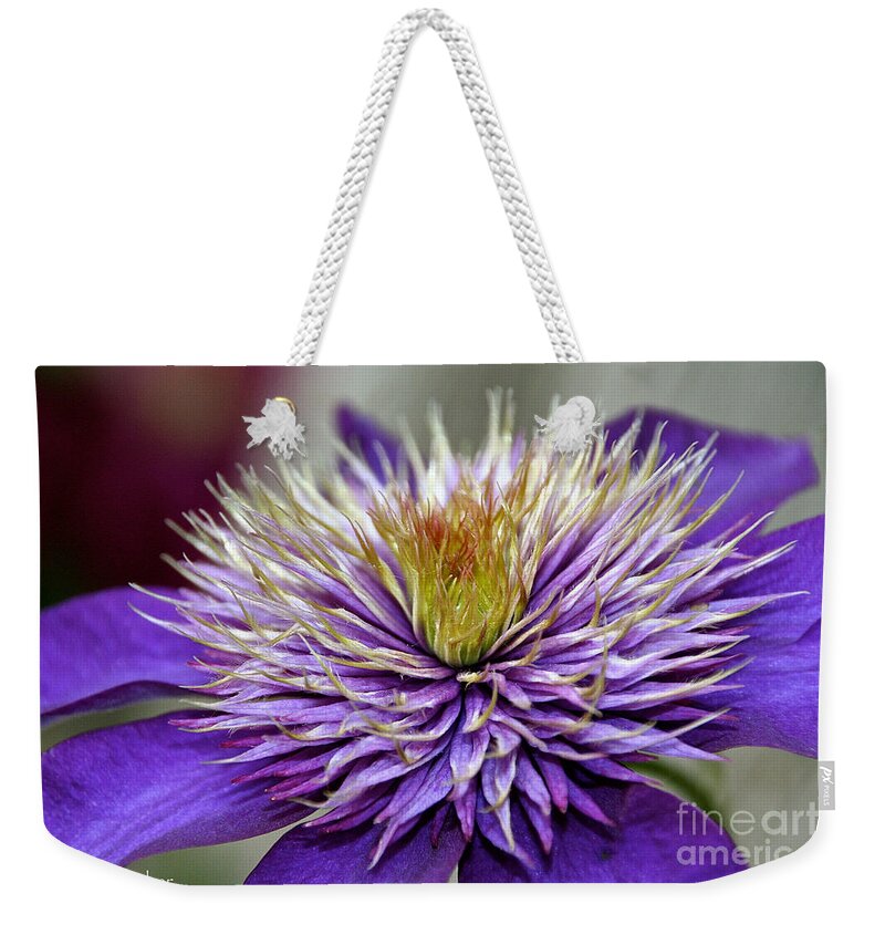 Flower Weekender Tote Bag featuring the photograph Floral Feelers by Susan Herber