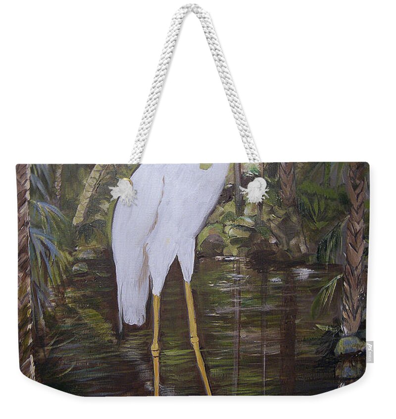 Florida Bird Weekender Tote Bag featuring the painting Florida Bird by Arlen Avernian - Thorensen