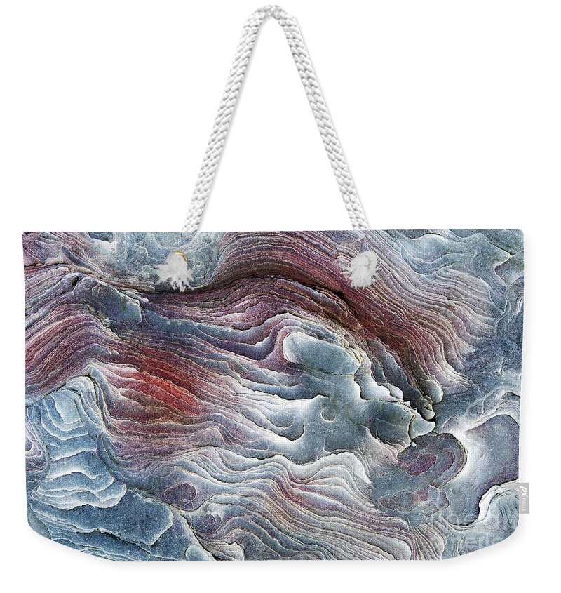 Sandstone Weekender Tote Bag featuring the photograph Flow of Erosion by Tim Gainey