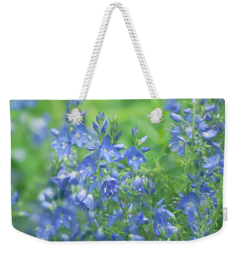 Purple Weekender Tote Bag featuring the photograph Flower Frenzy by Kim Hojnacki