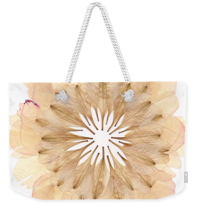 Flower Weekender Tote Bag featuring the mixed media Flower Mandala 2 by Michelle Bien
