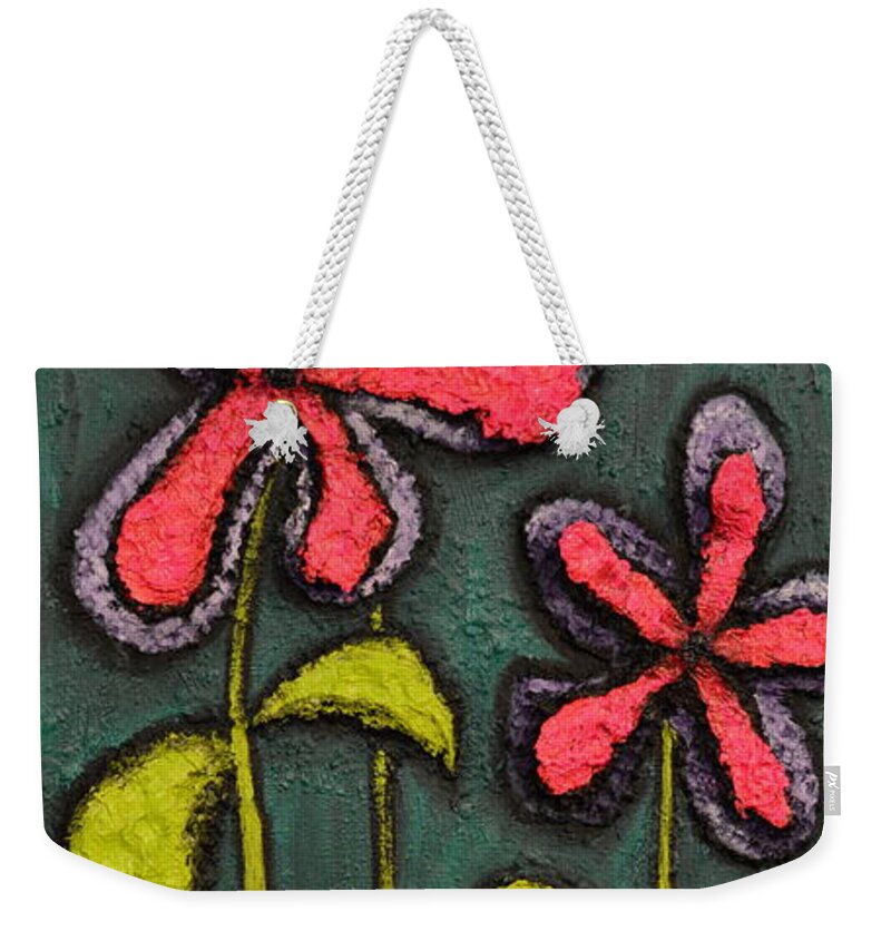Landscape Weekender Tote Bag featuring the painting Flowers for Sydney by Shawn Marlow