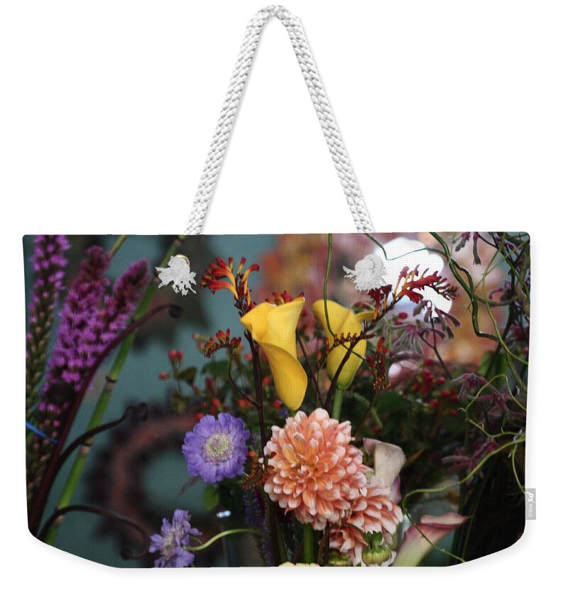 Love Weekender Tote Bag featuring the photograph Flowers from my Window by Joseph Coulombe