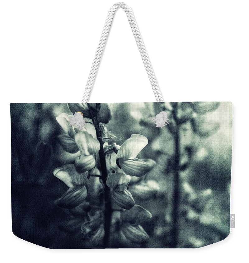 Monochromatic Weekender Tote Bag featuring the photograph Arctic Lupines by Priska Wettstein