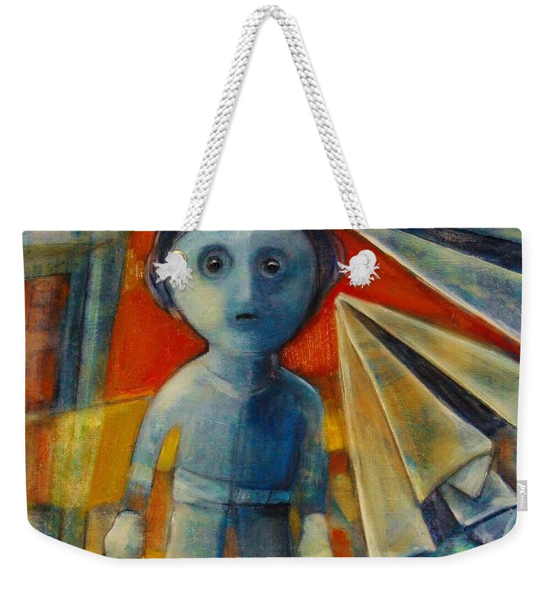 Pilot Weekender Tote Bag featuring the painting Flyboy by Jean Cormier