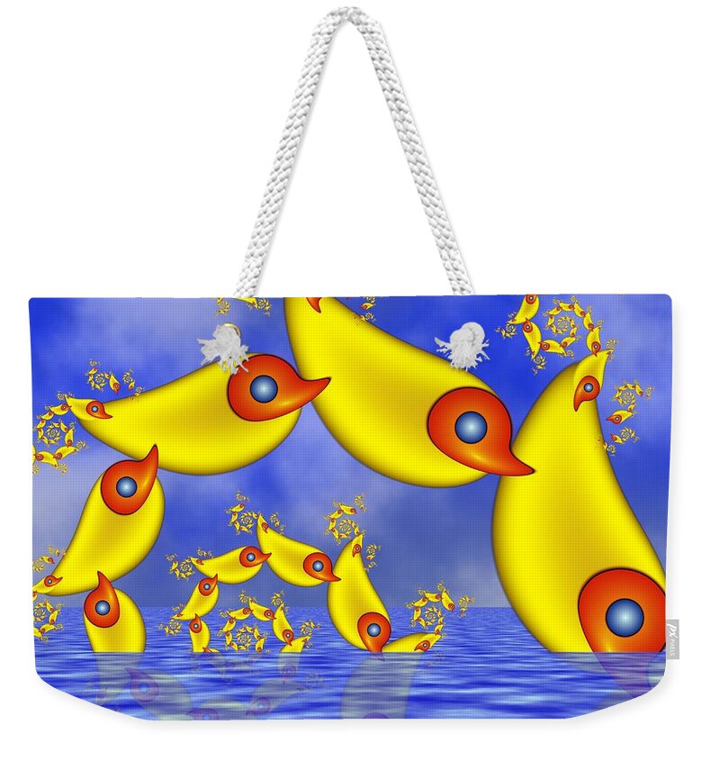 Childsroom Weekender Tote Bag featuring the digital art Jumping Fantasy Animals by Gabiw Art