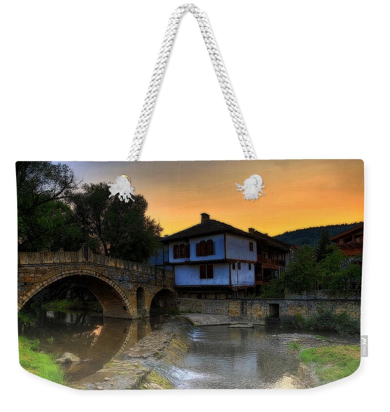 Spring Weekender Tote Bag featuring the photograph Foggy sunrise by Eti Reid