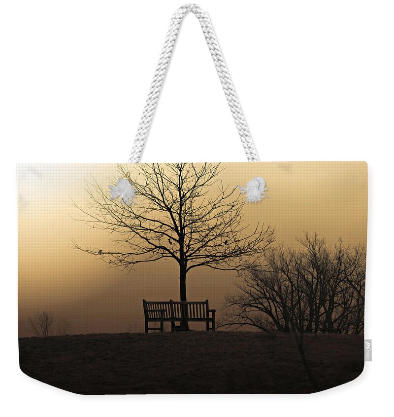 Sunrise Weekender Tote Bag featuring the photograph Foggy Sunrise by Jackson Pearson