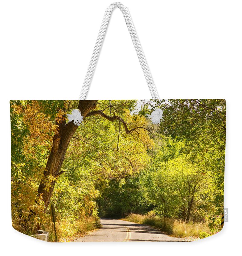 Colorado Weekender Tote Bag featuring the photograph Follow the Yellow Lines by James BO Insogna